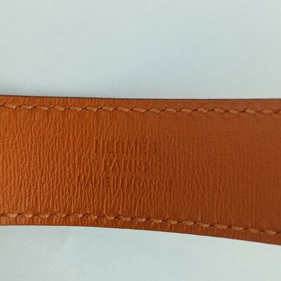 HERMES Orange Leather Charm Bracelet - Picture 8 of 8